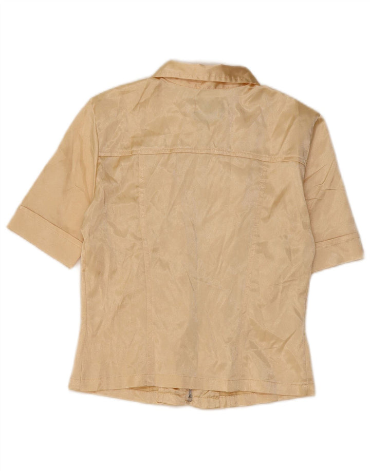 Camicetta a maniche corte corta da donna Easy UK 10 piccola in poliestere beige