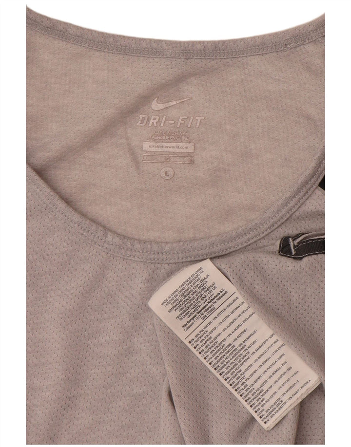 Canotta Nike Dri Fit da uomo, grande, in poliestere color block grigio