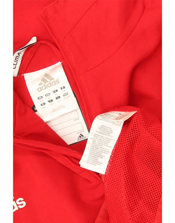 Giacca superiore della tuta da uomo Adidas Climalite 2XL poliestere rosso