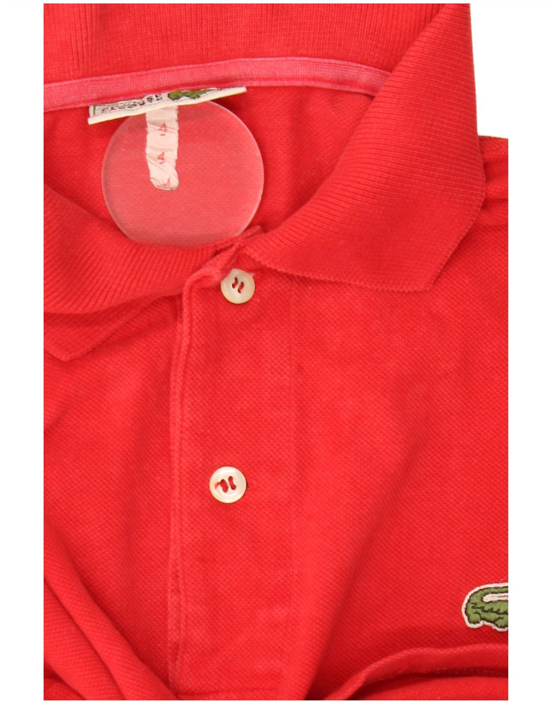 Polo da uomo a maniche lunghe Lacoste taglia 4, cotone rosso medio