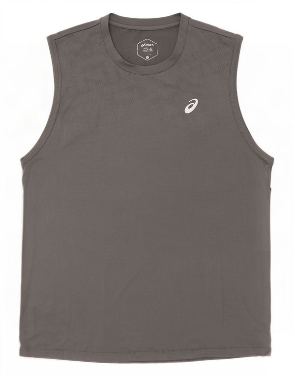 Asics Mens Graphic Vest Top Large Grey Polyester