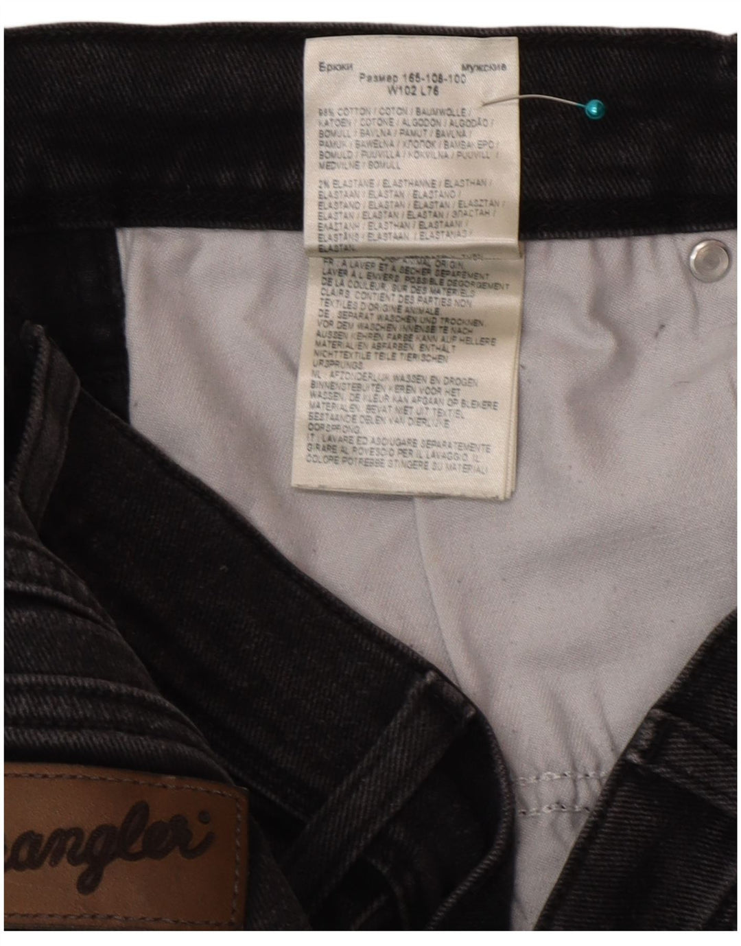 Jeans dritti da uomo Wrangler Texas W40 L30 cotone grigio