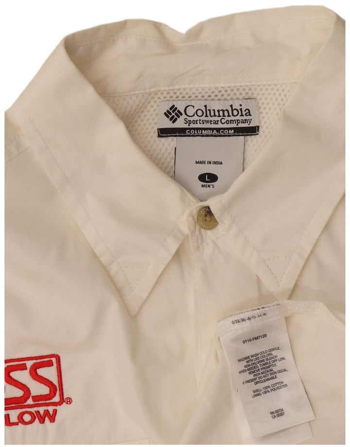Camicia da uomo Columbia Large in cotone bianco