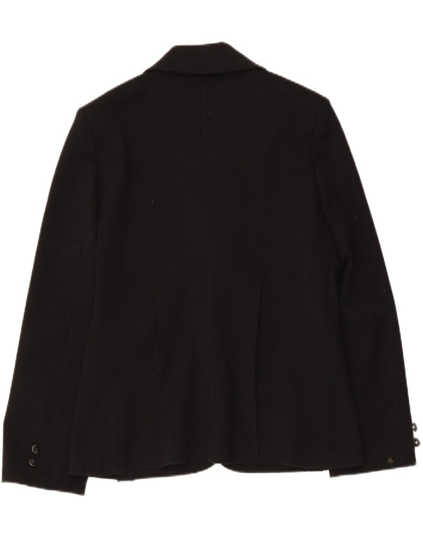 ROBERTO CAVALLI Womens 3 Button Blazer Jacket UK 12 Medium Black Wool