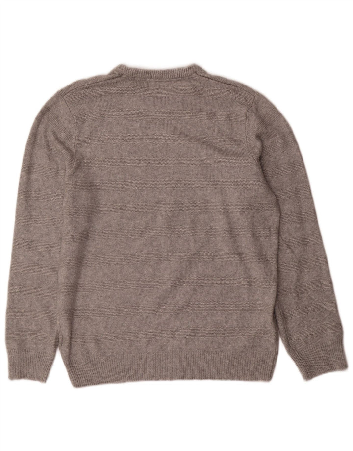 Maglione maglione girocollo da uomo Marks & Spencer XL acrilico a righe grigie