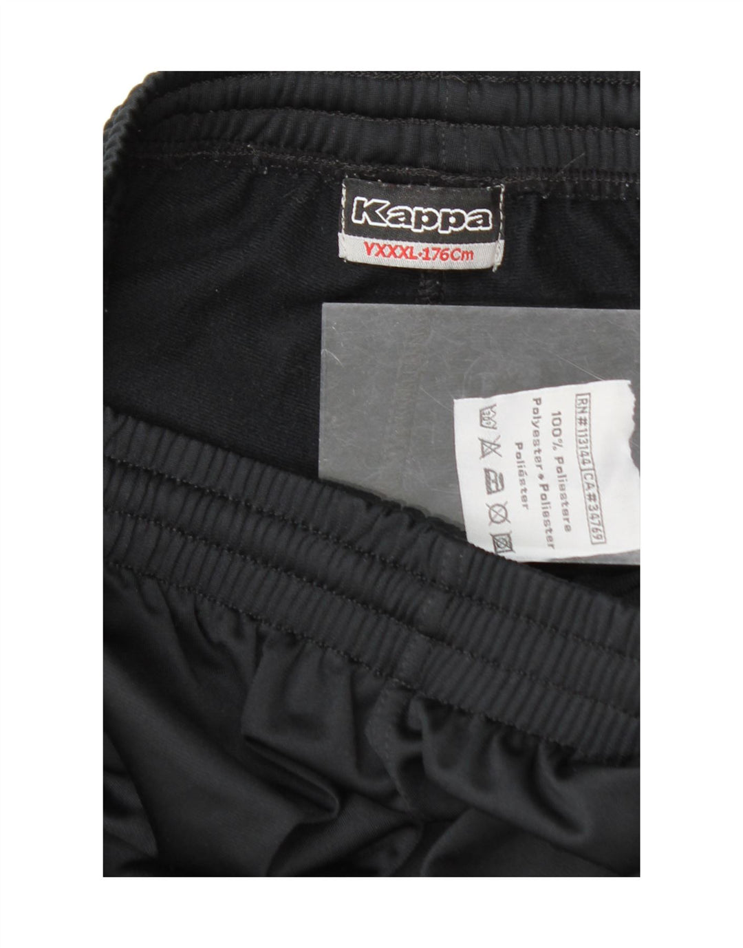 KAPPA Boys Tracksuit Trousers Joggers 15-16 Years 3XL Black Polyester Vintage Kappa and Second-Hand Kappa from Messina Hembry 