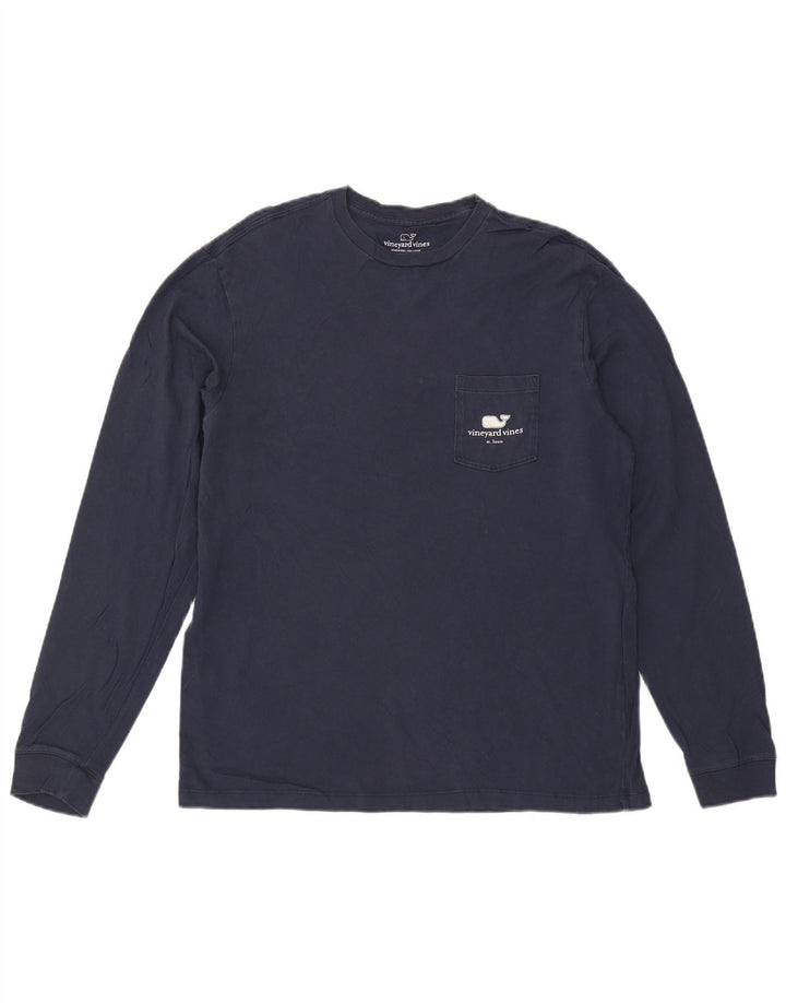 Vineyard Vines Top grafico da uomo a maniche lunghe piccolo in cotone blu navy