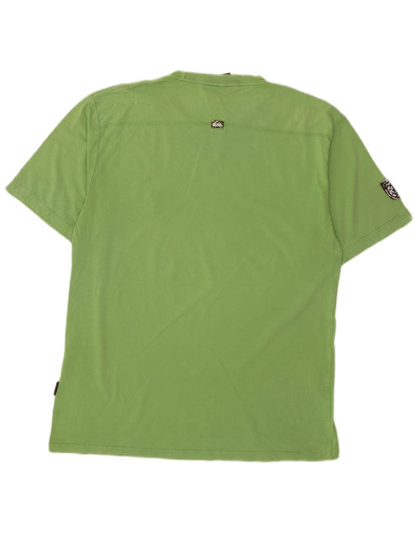 T-shirt grafica da uomo Quiksilver Top grande in cotone verde