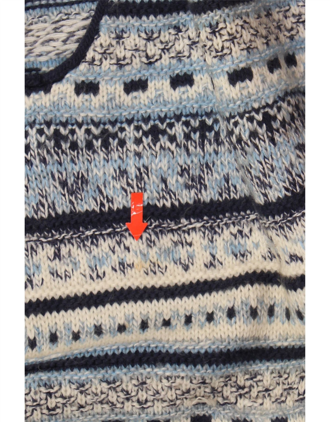 VINTAGE Mens V-Neck Jumper Sweater Large Blue Striped Wool Vintage Vintage and Second-Hand Vintage from Messina Hembry 