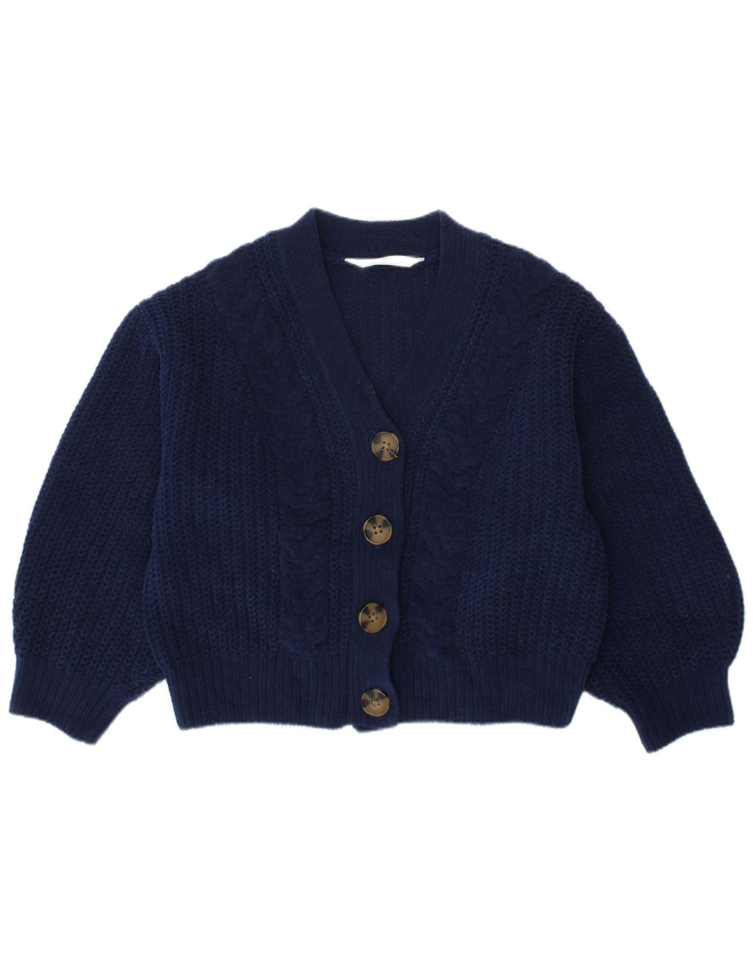 MARKS & SPENCER Girls Cardigan Sweater 6-7 Years Navy Blue Polyester