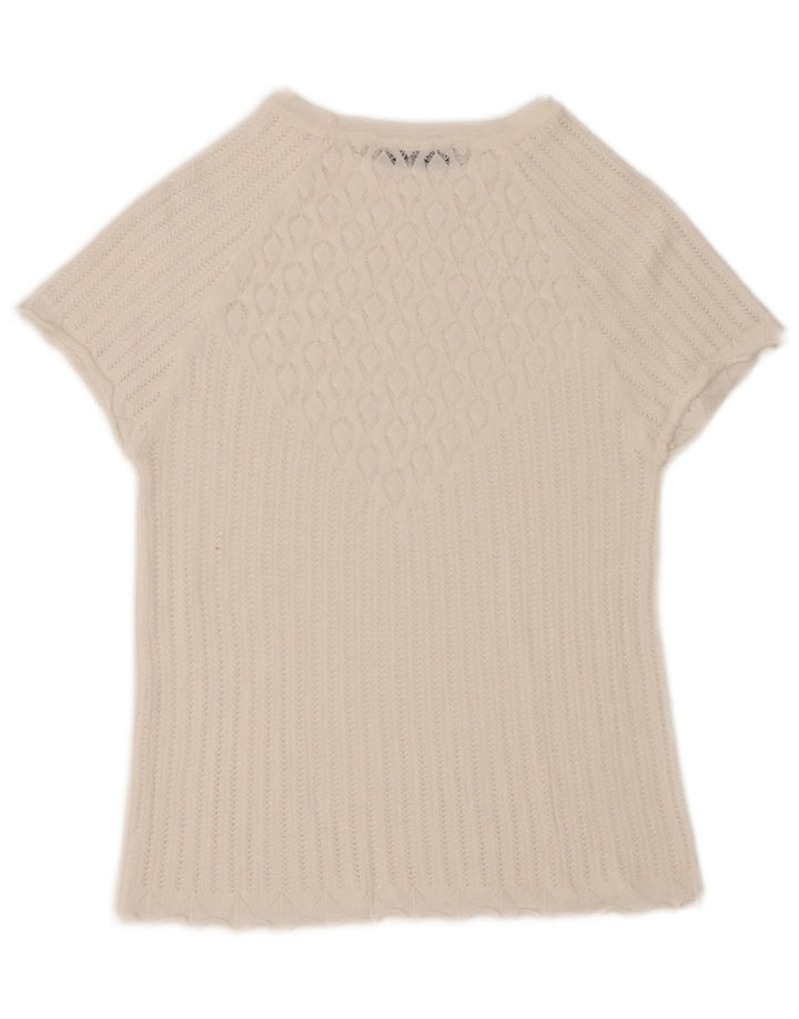 Top Camicetta Donna Zara UK 12 Bianco Medio