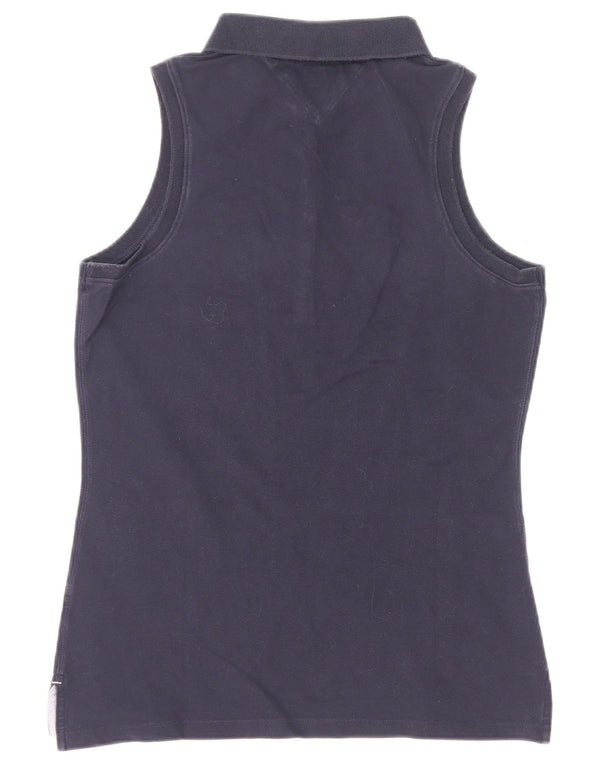 Polo da donna slim fit senza maniche Tommy Hilfiger UK 14 Large Blu Navy