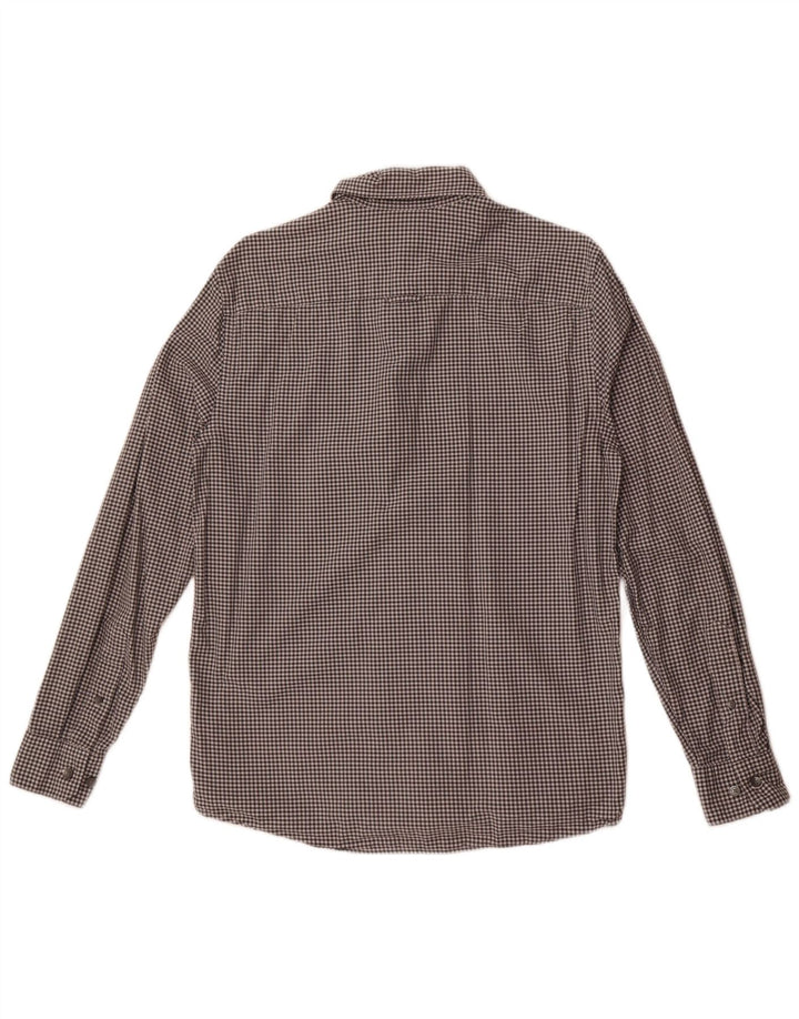 Camicia da uomo Calvin Klein piccola in cotone a quadretti grigio