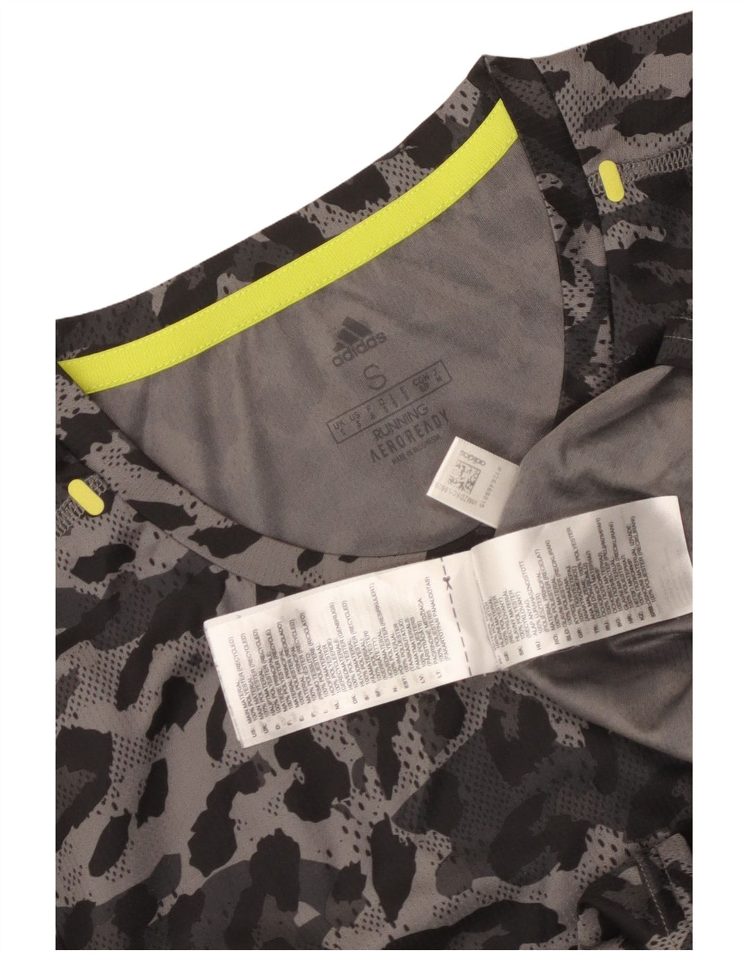 T-shirt Adidas Aeroready da uomo, piccola, in poliestere con stampa animalier grigia
