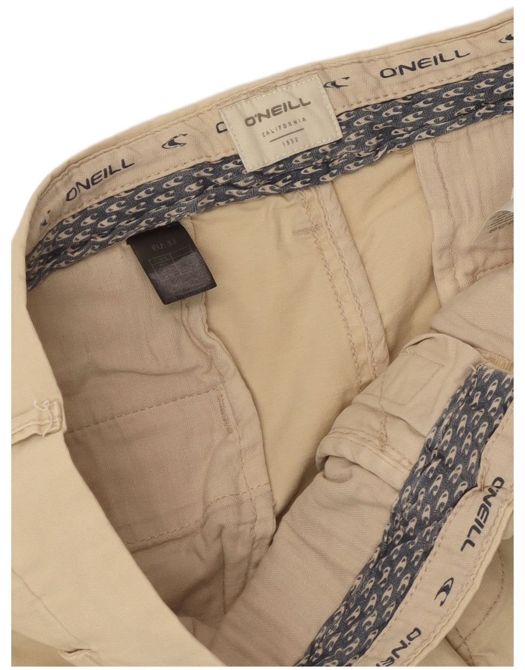 Pantaloncini chino da uomo O'NEILL W33 cotone beige medio