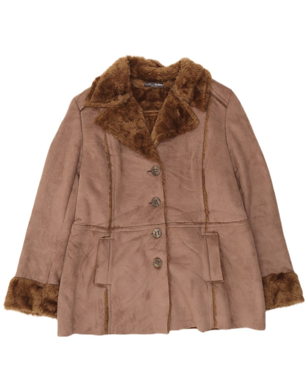 Giacca Sherpa da donna Fiorella Rubino UK 20 2XL Acrilico marrone