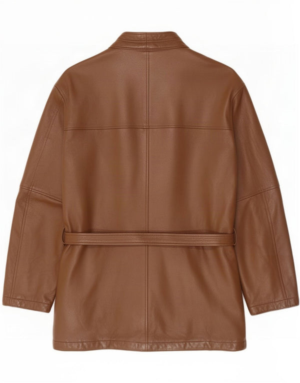 Giacca in pelle da uomo vintage IT 46 Small Marrone