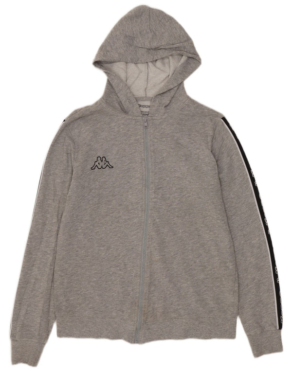 Felpa con cappuccio e zip grafica da donna Kappa UK 16 Large Grey Colourblock