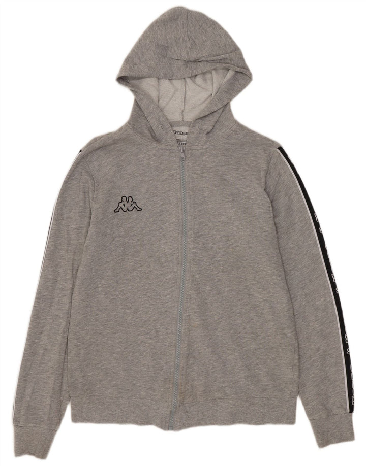 Felpa con cappuccio e zip grafica da donna Kappa UK 16 Large Grey Colourblock