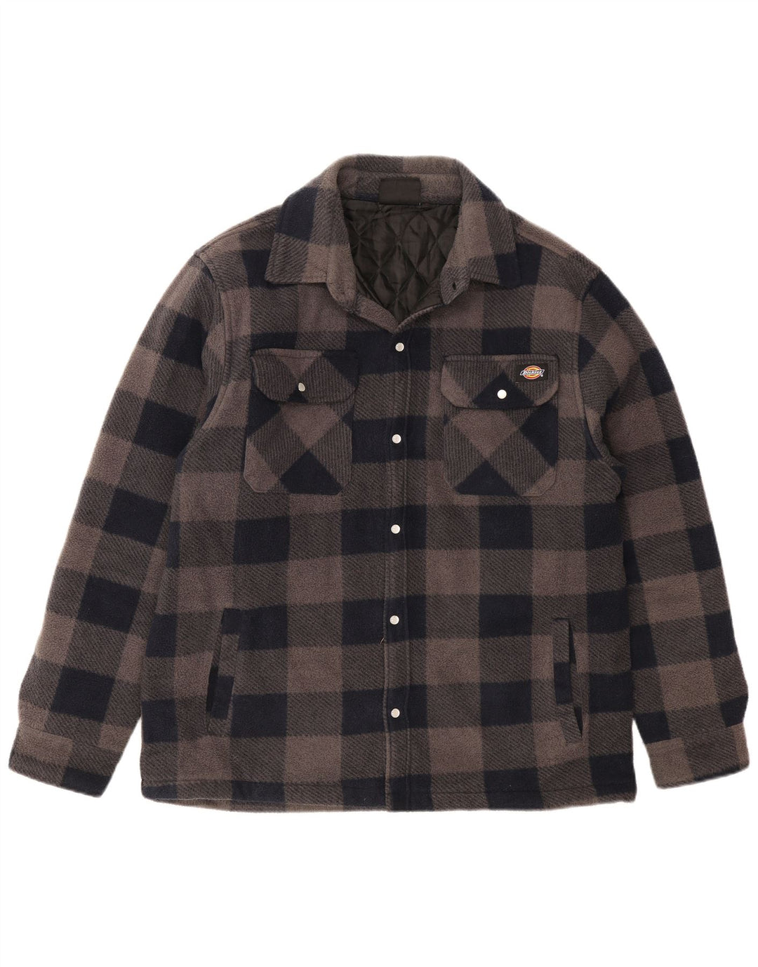 Dickies Camicia da uomo in flanella da boscaiolo, grande, in poliestere a quadri blu navy