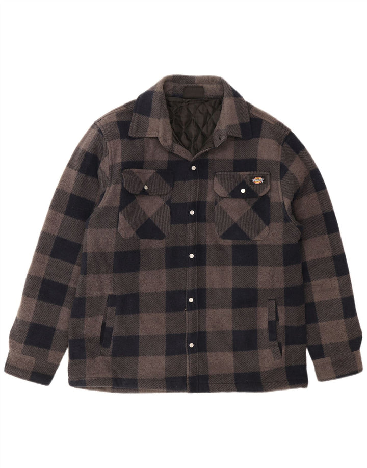 Dickies Camicia da uomo in flanella da boscaiolo, grande, in poliestere a quadri blu navy