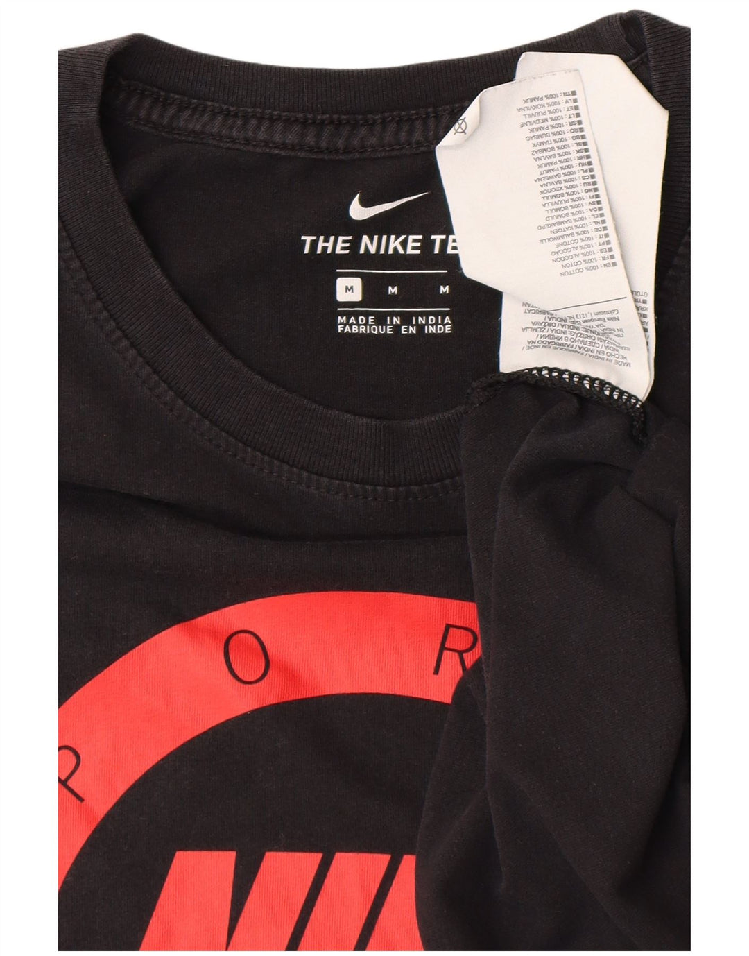 T-shirt grafica da uomo NIKE Top in cotone nero medio