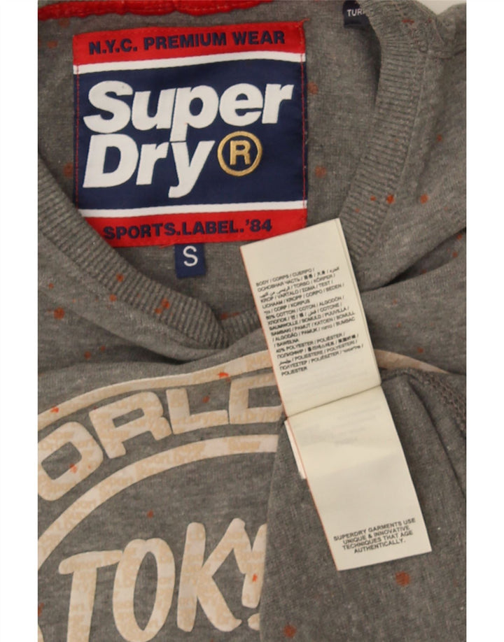 T-shirt grafica da uomo Superdry Top in cotone maculato grigio piccolo