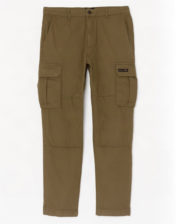Pantaloni cargo slim da uomo Bench W34 L30 cotone kaki