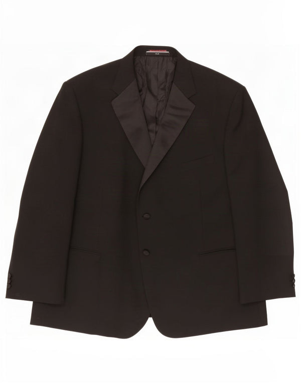 Giacca blazer a 2 bottoni Marks & Spencer da uomo UK 52 3XL poliestere nero