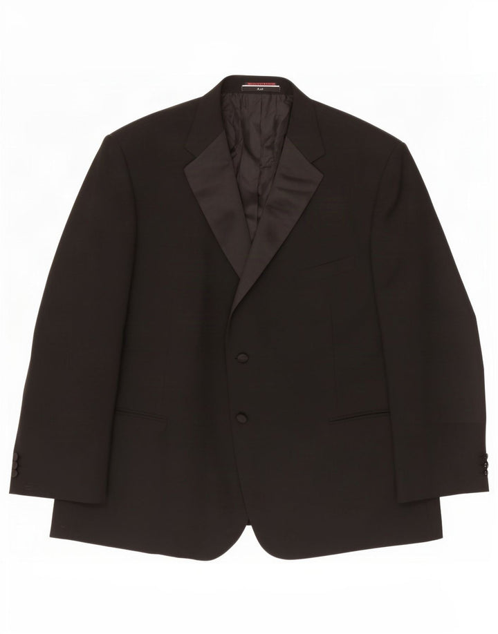 Giacca blazer a 2 bottoni Marks & Spencer da uomo UK 52 3XL poliestere nero