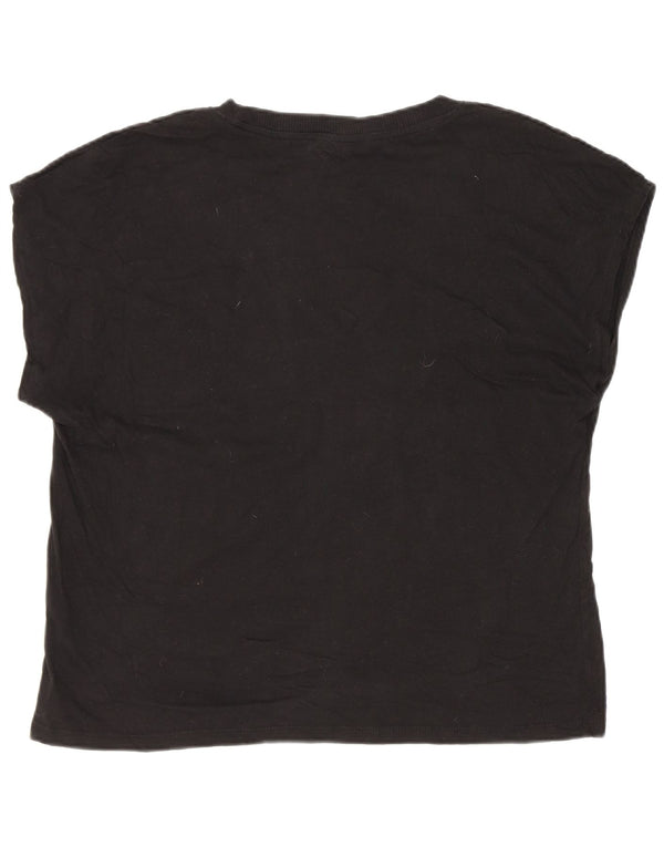 T-shirt Zara da donna Top UK 14 cotone nero medio