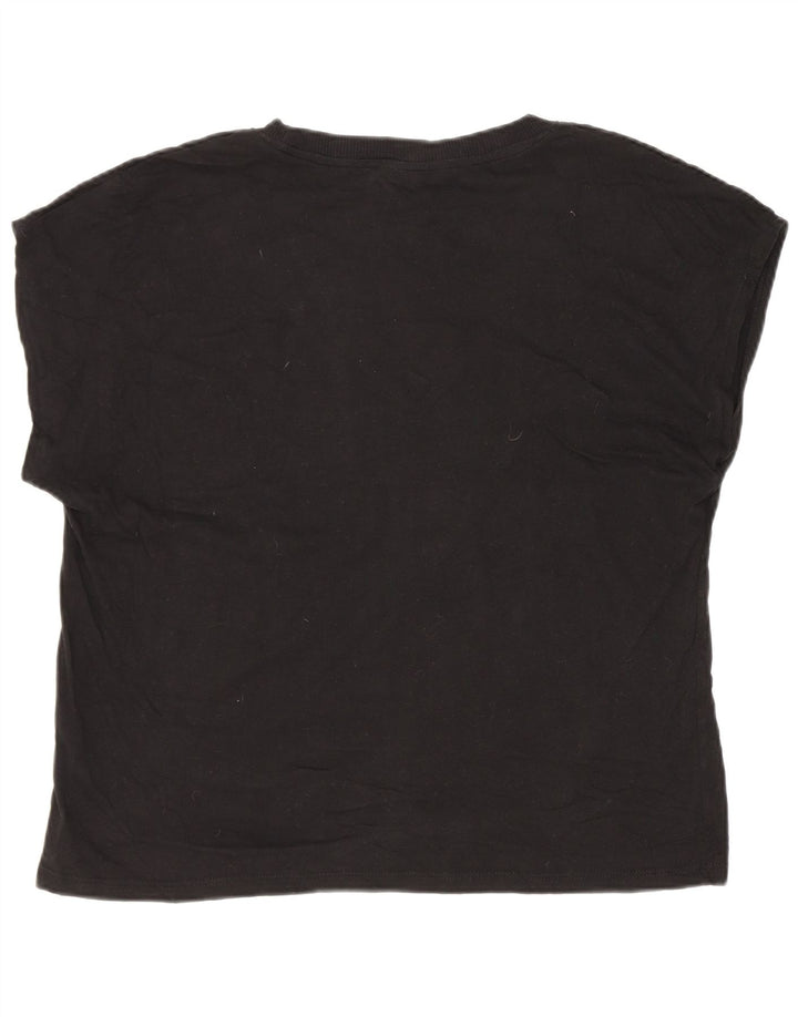 T-shirt Zara da donna Top UK 14 cotone nero medio