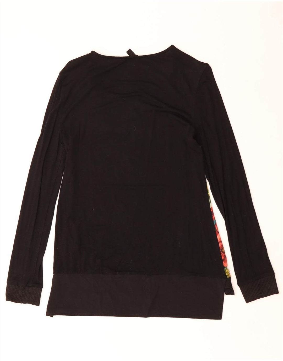 DESIGUAL Top grafico da donna manica lunga UK 12 medio nero floreale