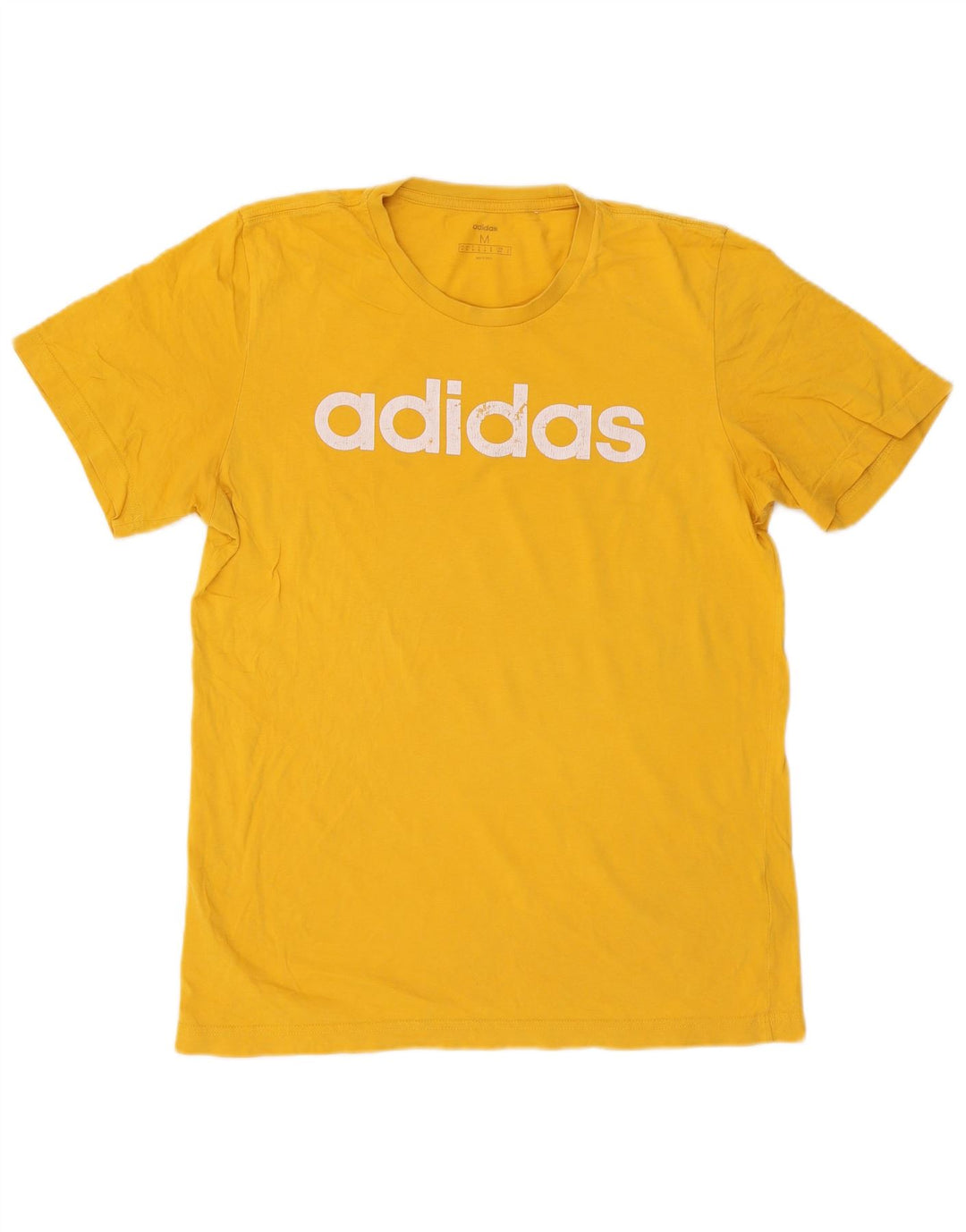 T-shirt grafica da uomo Adidas Top in cotone giallo medio