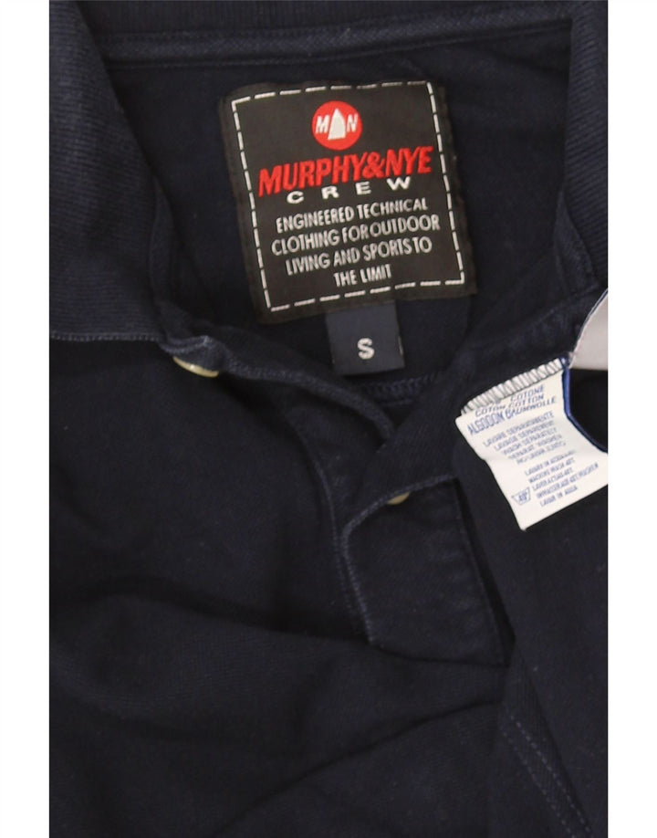 Polo a maniche lunghe da uomo Murphy & Nye piccola in cotone blu navy