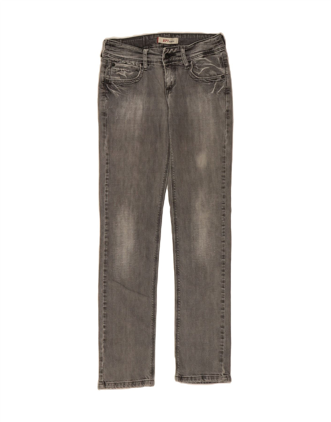 LEVI'S Womens 571 Slim Jeans W27 L32 Grey Cotton Vintage Levi's and Second-Hand Levi's from Messina Hembry 