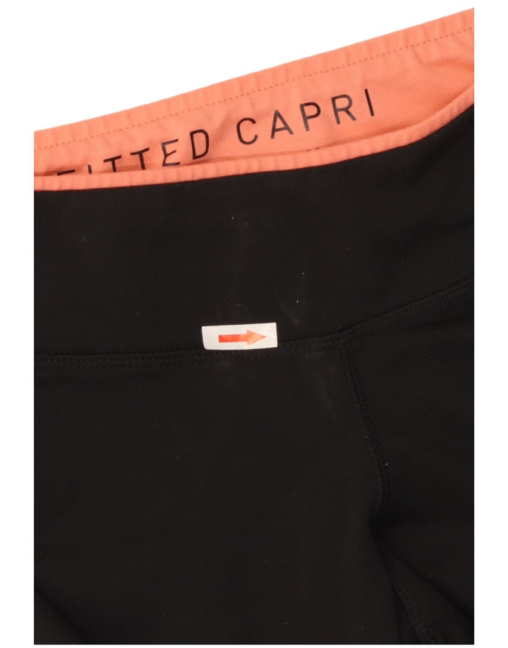 Leggings Capri aderenti Reebok da donna UK 14 medio nero poliestere