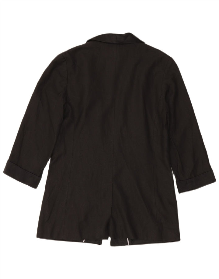 Giacca blazer da donna con maniche a 3/4 Oasis UK 10 piccola viscosa nera