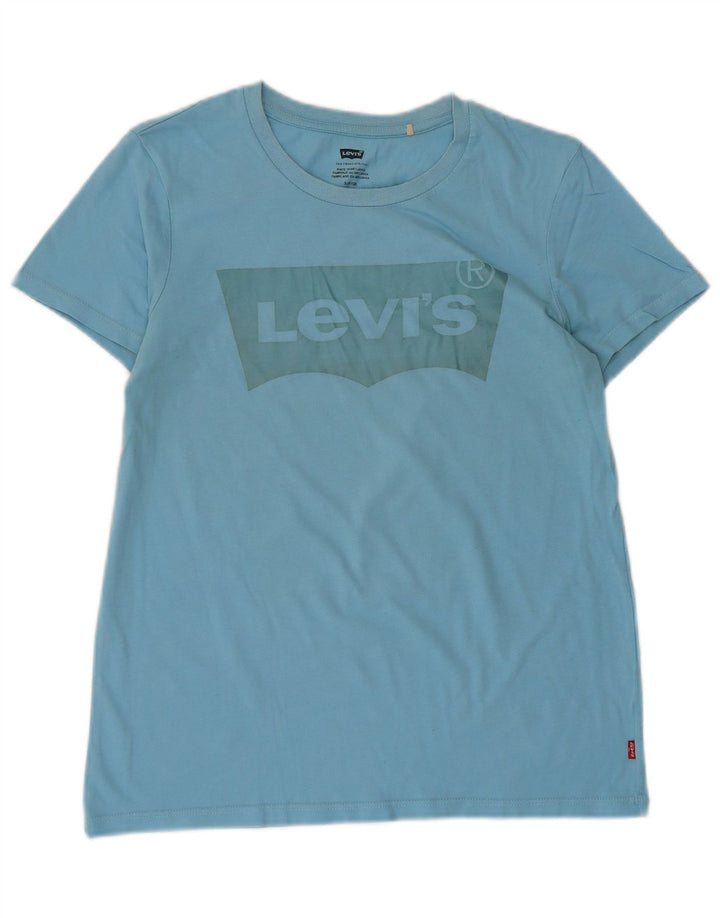 LEVI'S Womens Graphic T-Shirt Top UK 10 Small Blue