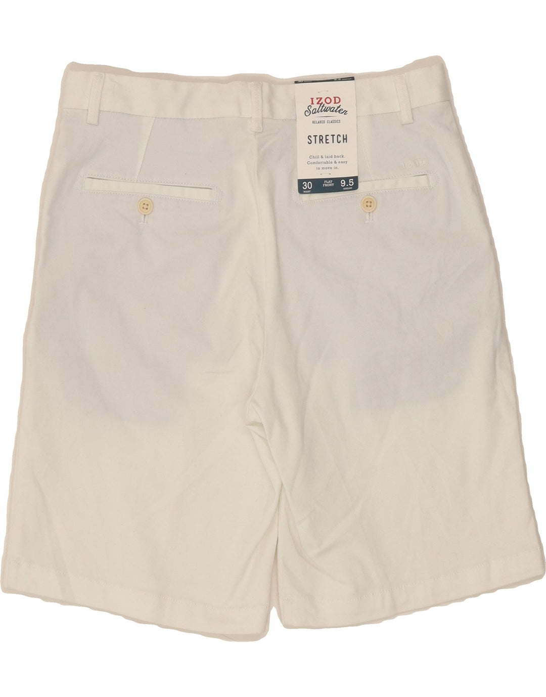IZOD Mens Salt Water Chino Shorts W30 Medium White Cotton Vintage Izod and Second-Hand Izod from Messina Hembry 