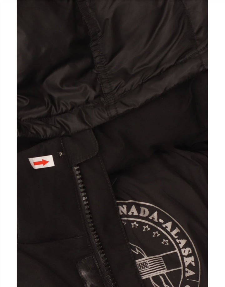 CANADIENS Giacca imbottita con cappuccio da uomo IT 56 3XL Nero Poliestere