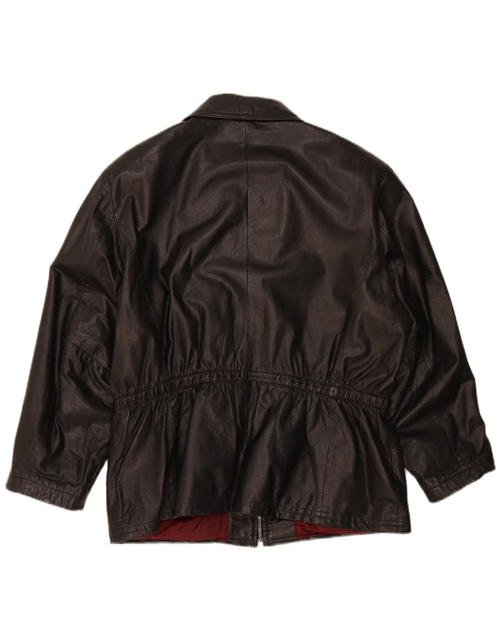Giacca in pelle oversize da donna Yorn EU 40 Pelle nera media