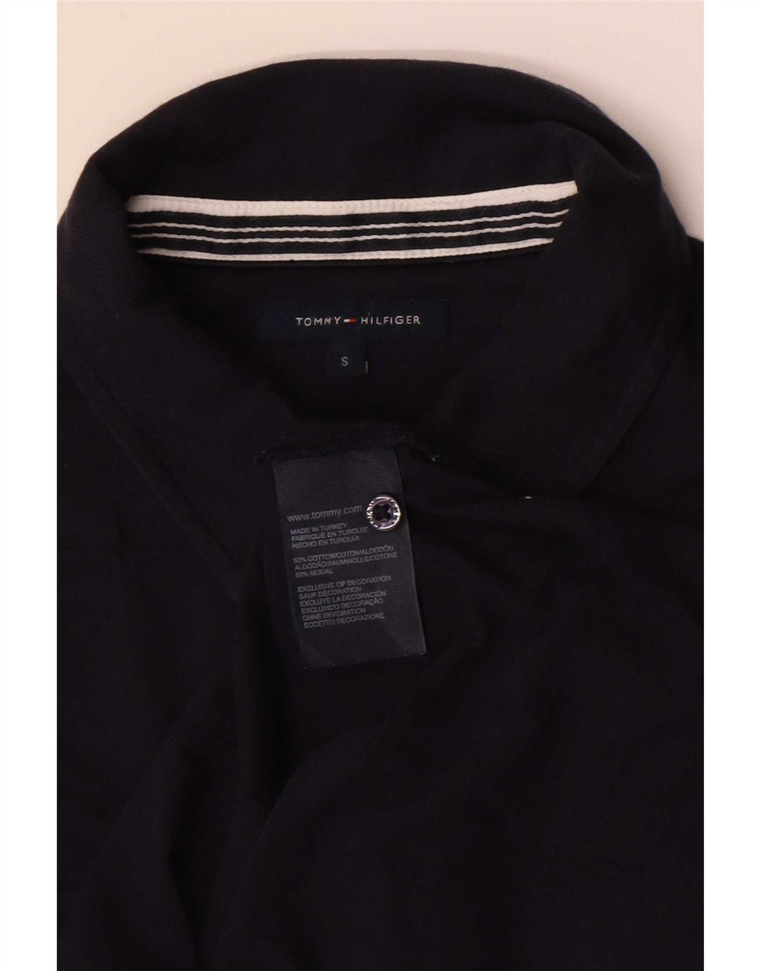 Camicia pullover da donna Tommy Hilfiger UK 10 piccola in cotone blu navy