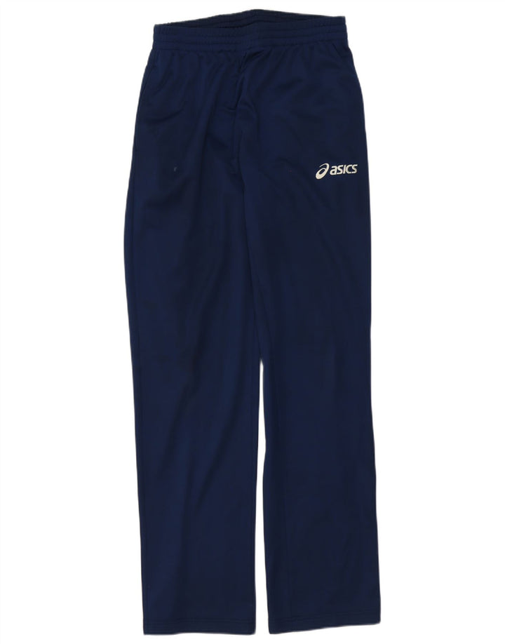 Pantaloni da tuta regolari da uomo Asics medi in poliestere blu navy