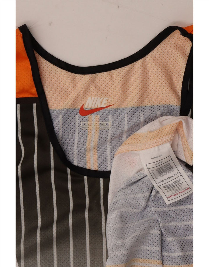 Canotta grafica Nike da uomo, piccola, in poliestere a righe bianche