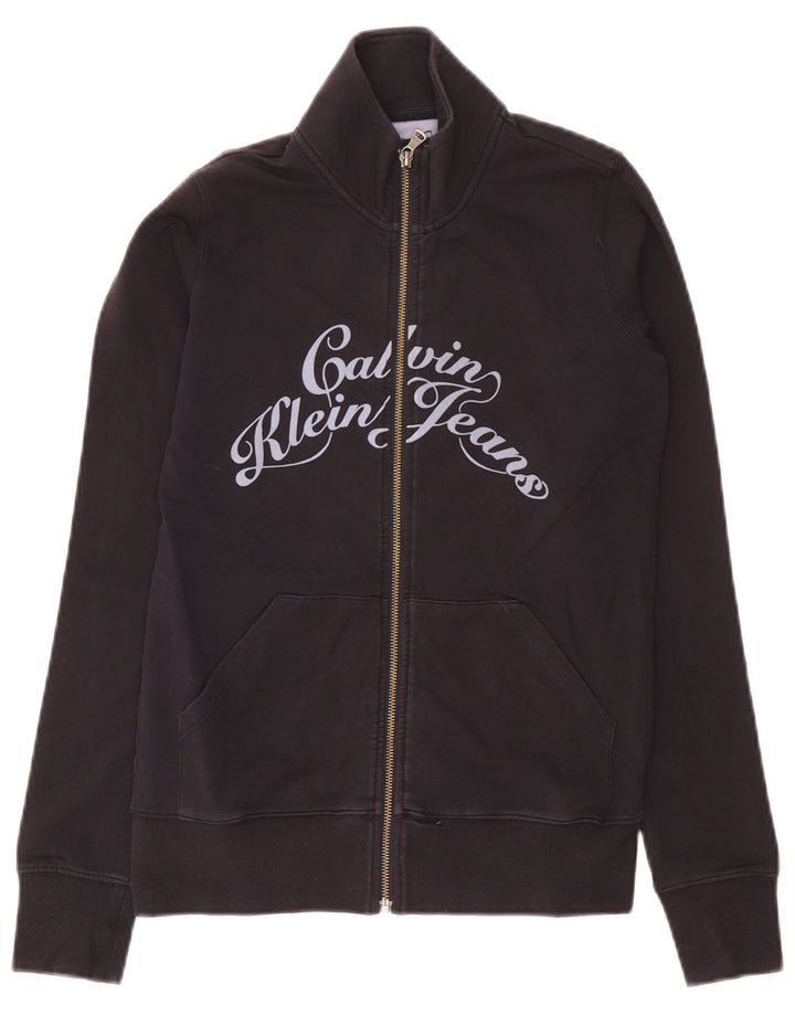 Giacca da ginnastica grafica da donna Calvin Klein Jeans UK 10 piccola grigia