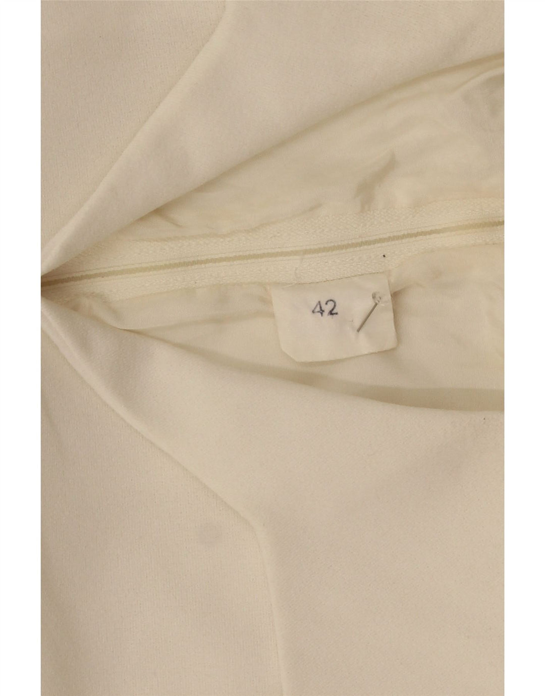 Abito a trapezio da donna vintage IT 42 Poliestere floreale bianco medio