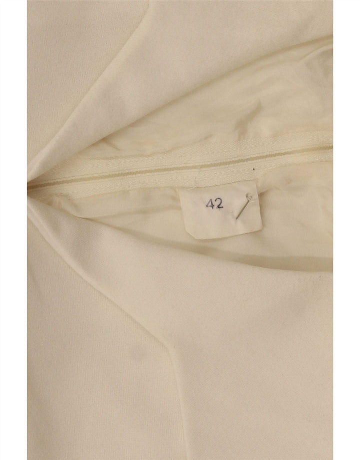 Abito a trapezio da donna vintage IT 42 Poliestere floreale bianco medio