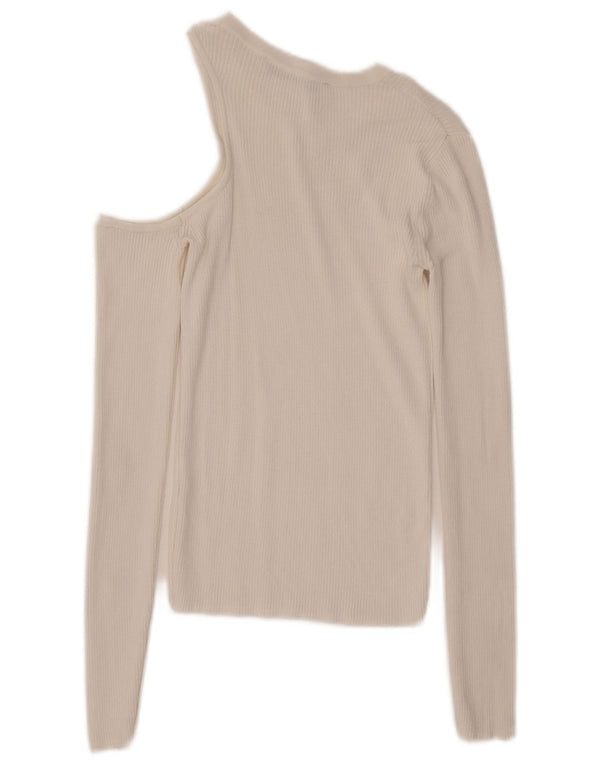 Top Zara da donna a maniche lunghe e monospalla UK 8 Small bianco
