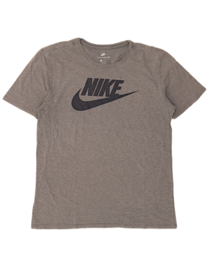 T-shirt grafica Nike da uomo con taglio atletico, grande, grigia chiazzata